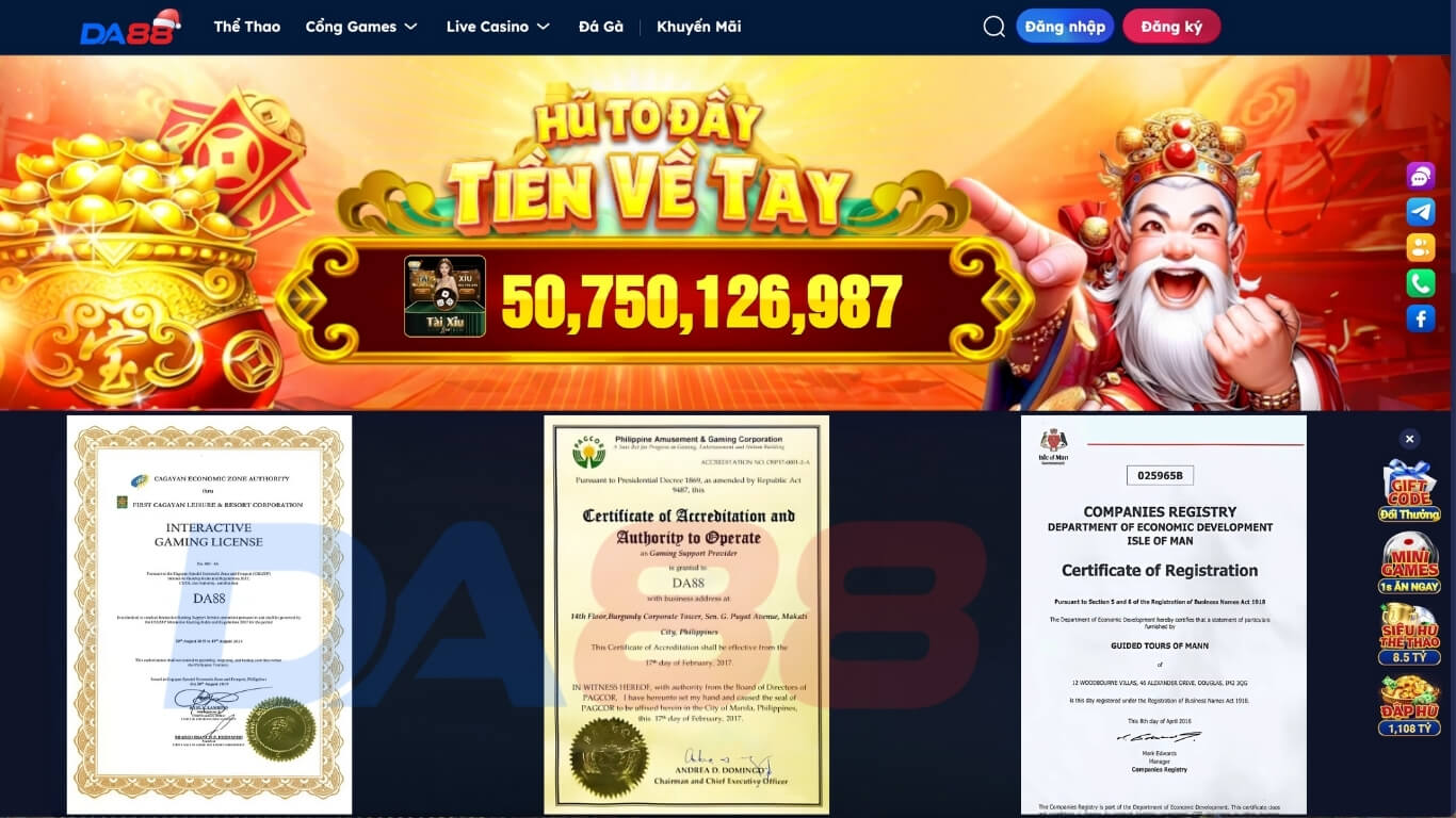 Tổng quan mới nhất về nhà cái DA88