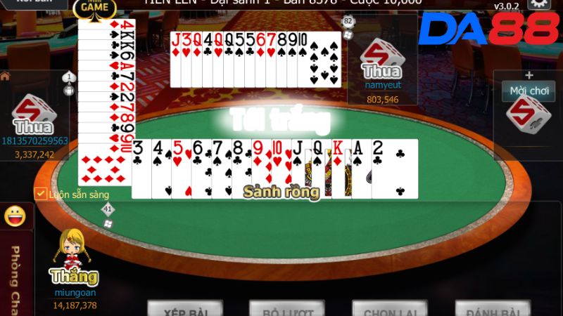 Chơi game bài Tiến Lên Miền Nam và Tiến Lên Đếm Lá tại DA88 