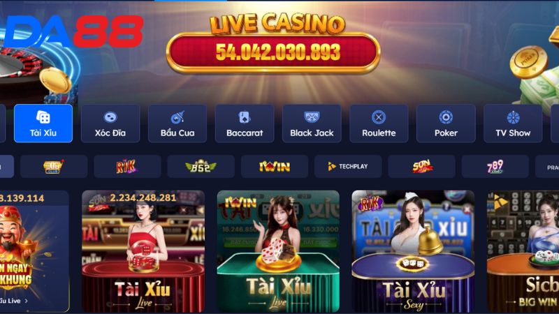 Một số thông tin nổi bật về sảnh Tài Xỉu DA88